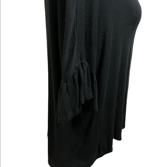 BP womens blouse-round collar fluttery short sleeves Rayon black size Small - Picture 4 of 10